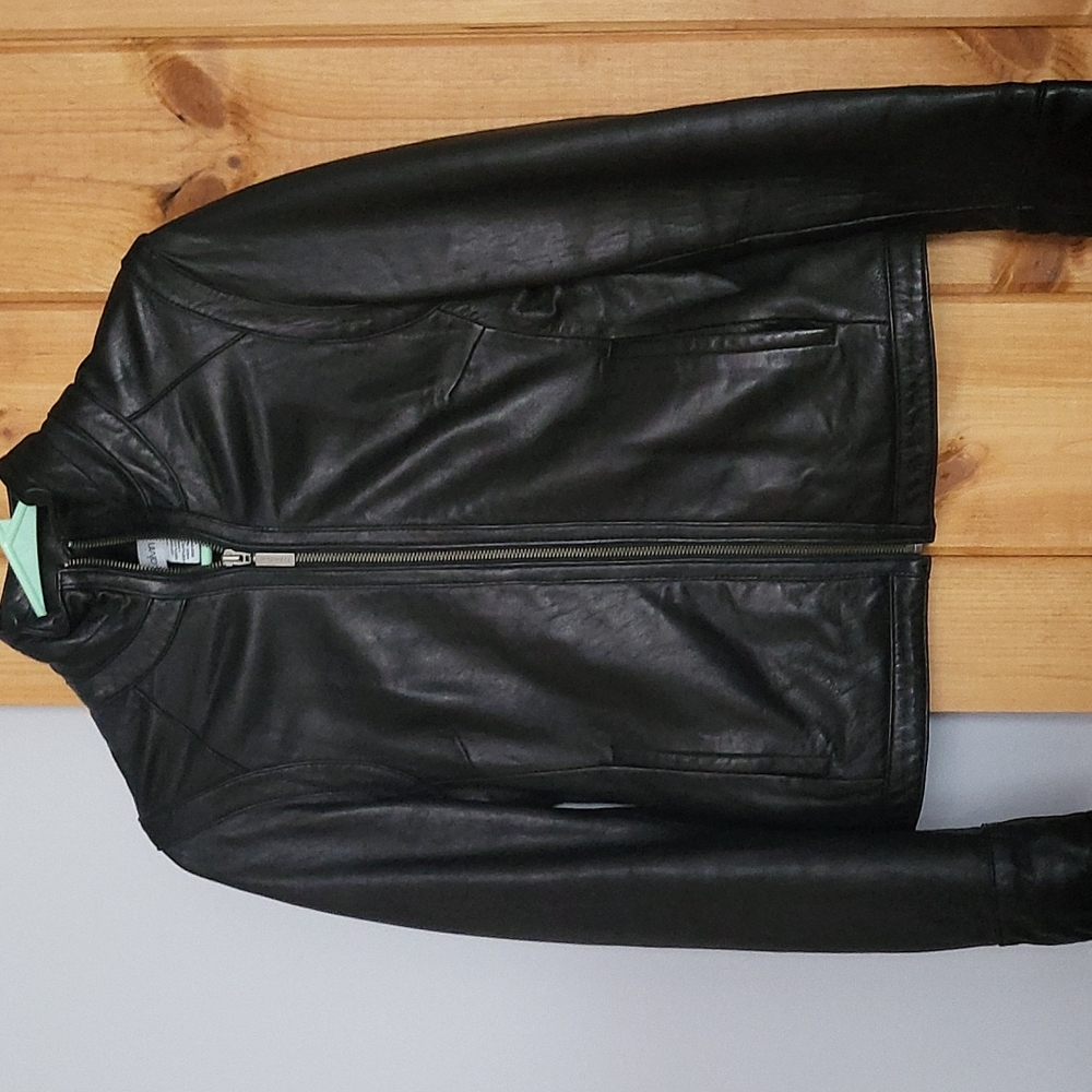 Calvin Klein zip-ip leather jacket